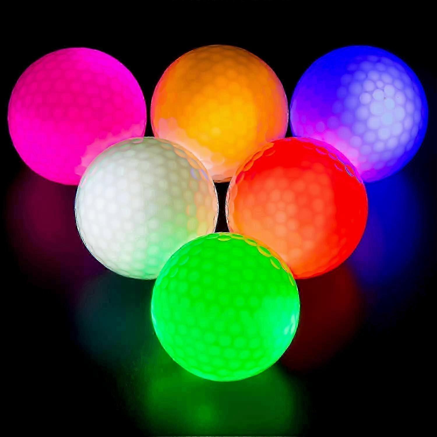 Night Golf Training Balls LED, 6-Pack Light Up Practice Balls