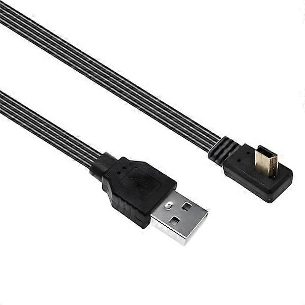Right Angled USB to Mini USB Cable Silicone Flat Cord Suitable for Charging 0.2m Bend right