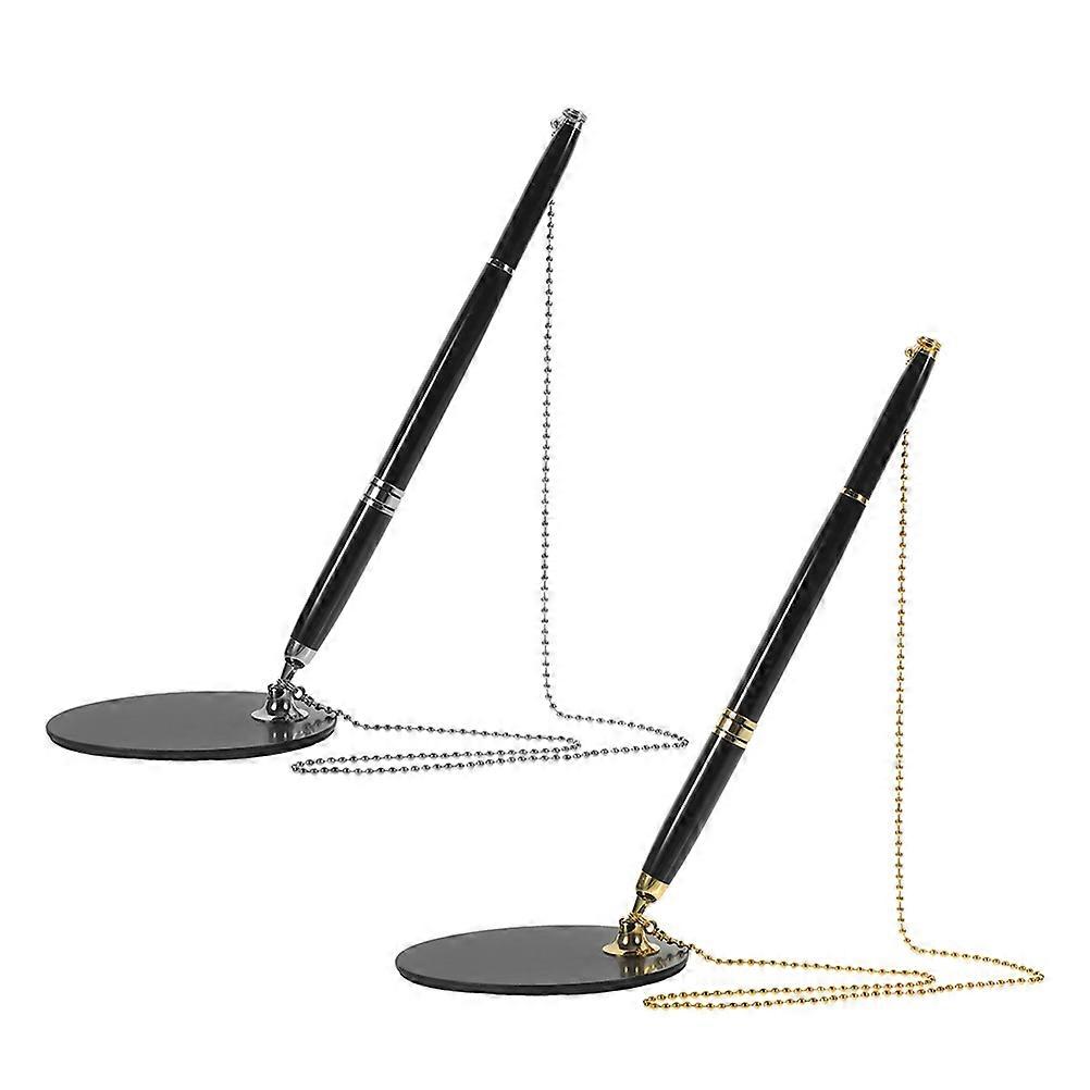 Smooth Writing Business Signature Ballpoint Pen with Chain 2Sets for Office