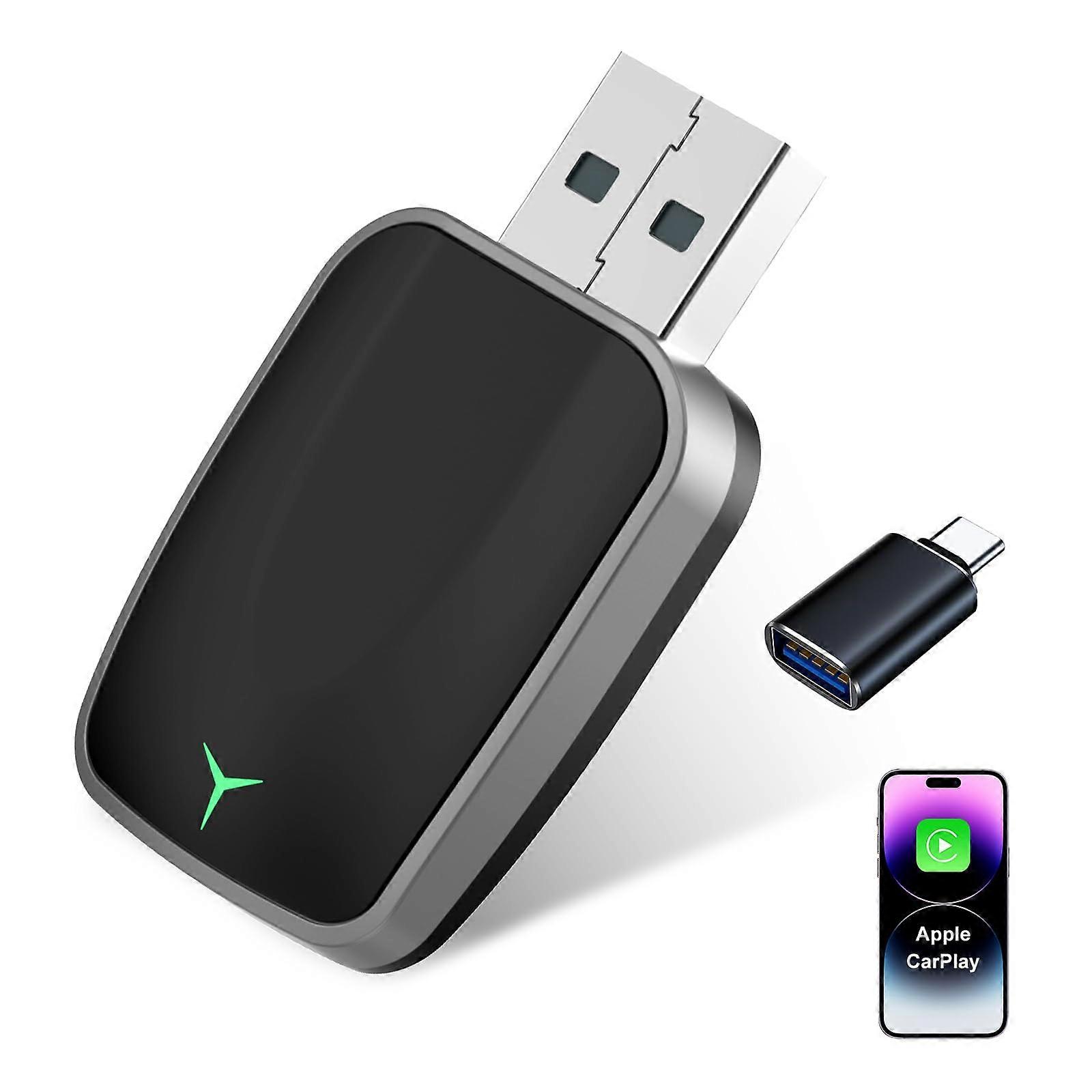 2-in-1 Wireless CarPlay Android Auto Adapter Plug & Play CarPlay Dongle Converts Wired to Wireless Mini USB Car Play for iPhone