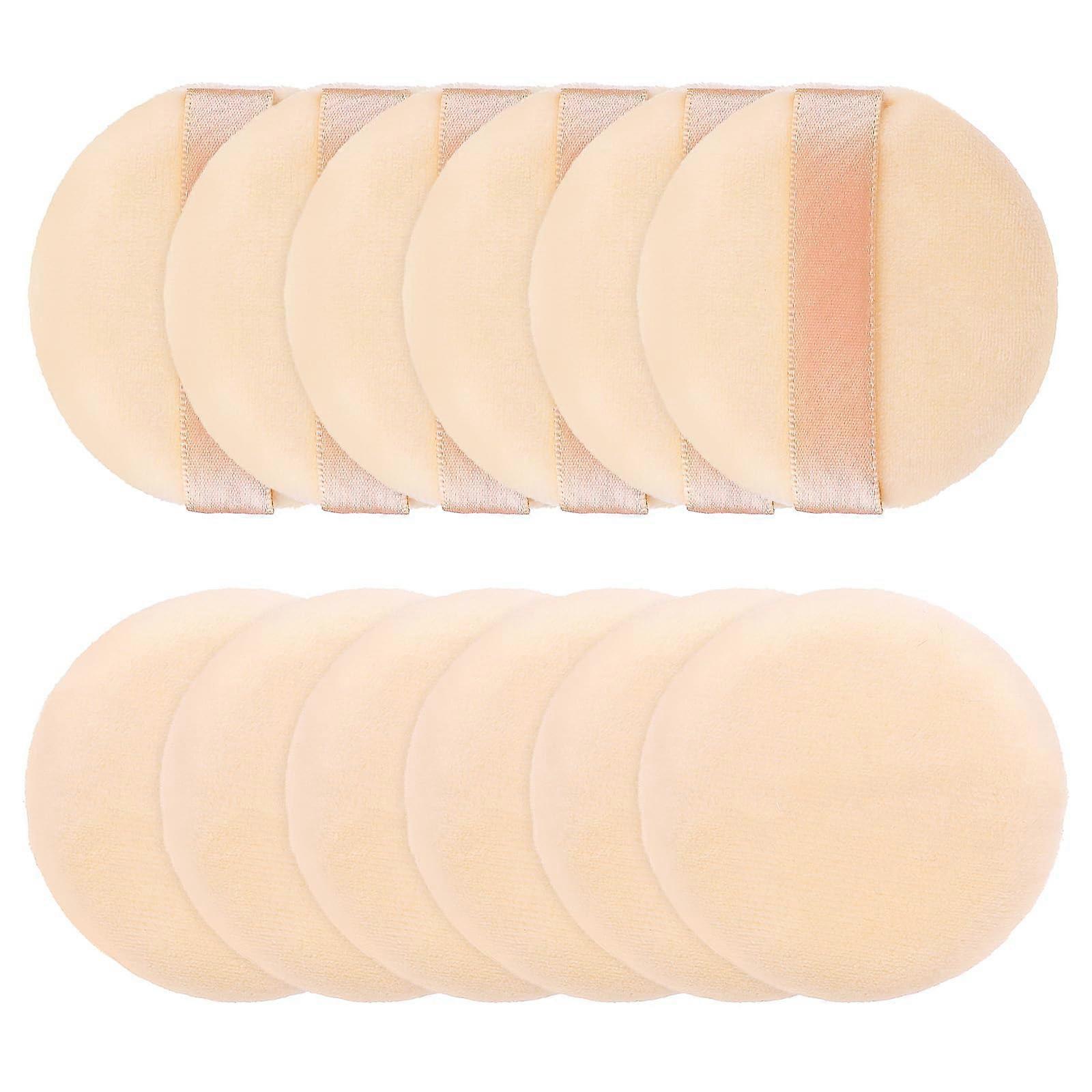 Setting Powder Puff 6 Pcs Soft Cotton Round Face Powder Puffs for Loose Powder Smooth Even Application 2.56 Inch