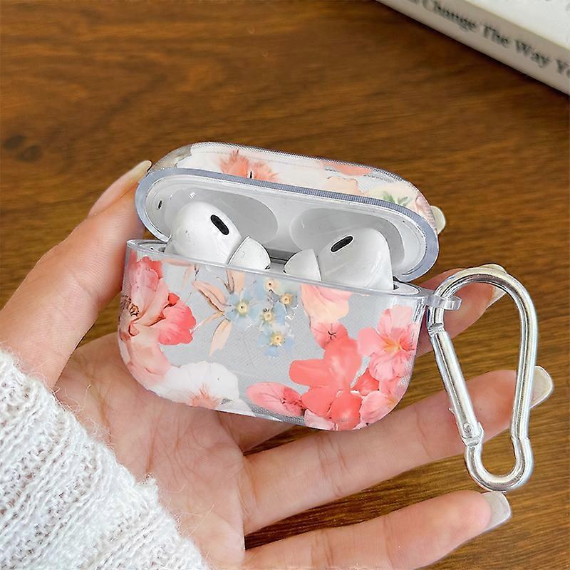 Wireless Bluetooth Case for AirPods1/2 AirPods3 AirPods4 AirPods Pro and Pro2 TPU Flower Pattern Earphone Cover