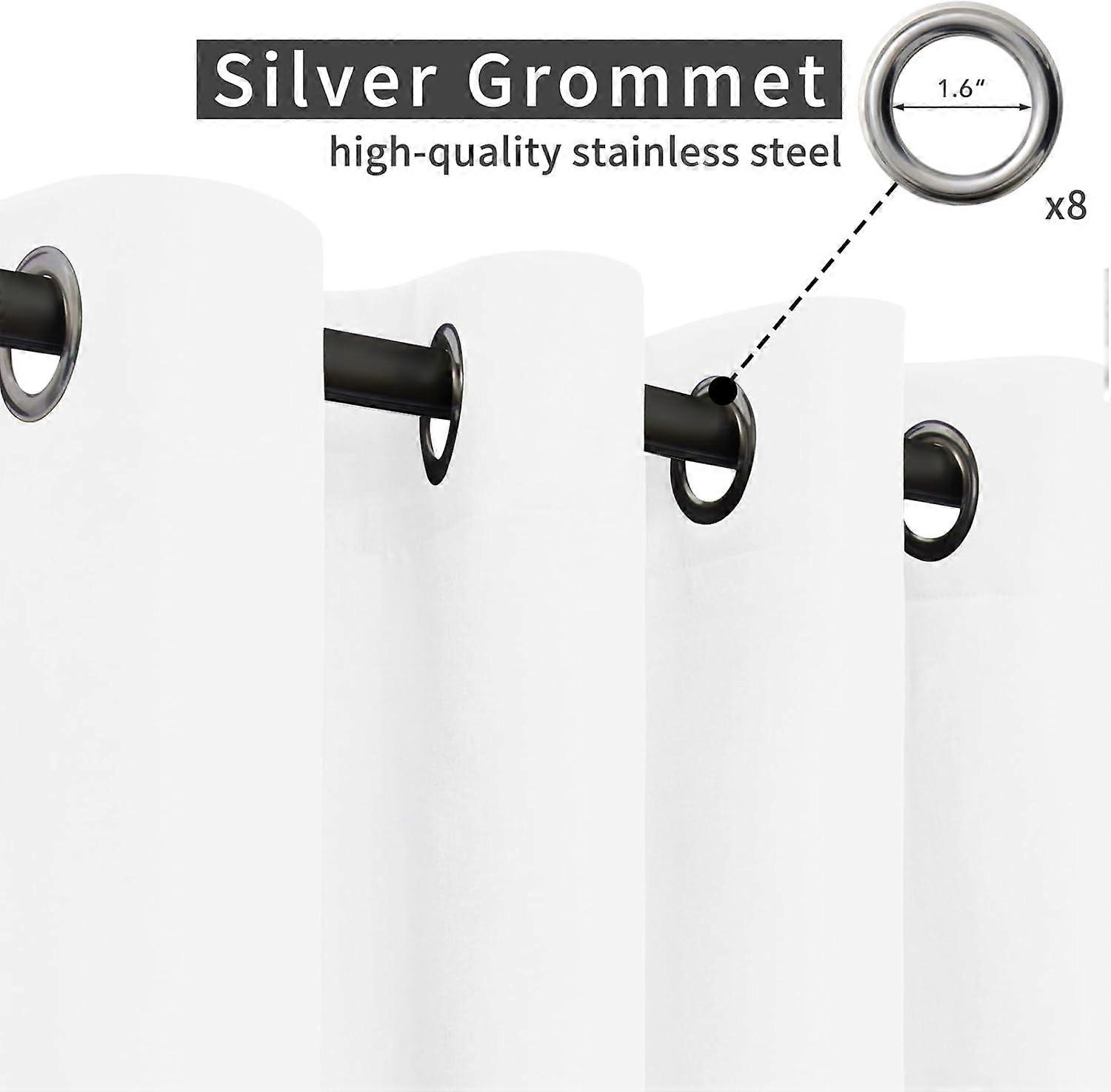 Waterproof Linen Look Outdoor Curtains with UV Protection and Windproof Tabs for Patio or Gazebo, White 54x84in 1 Panel