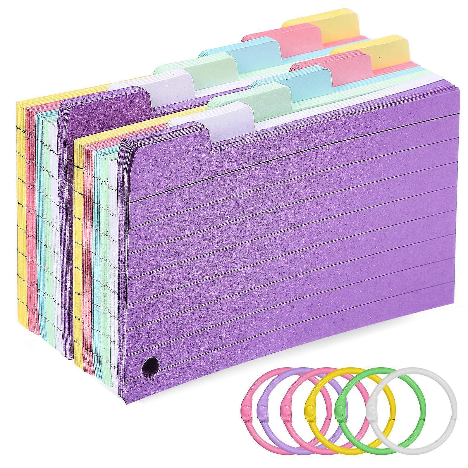 Ruled Index Cards Flash Cards for Office Use 300 Sheets with Binder Rings