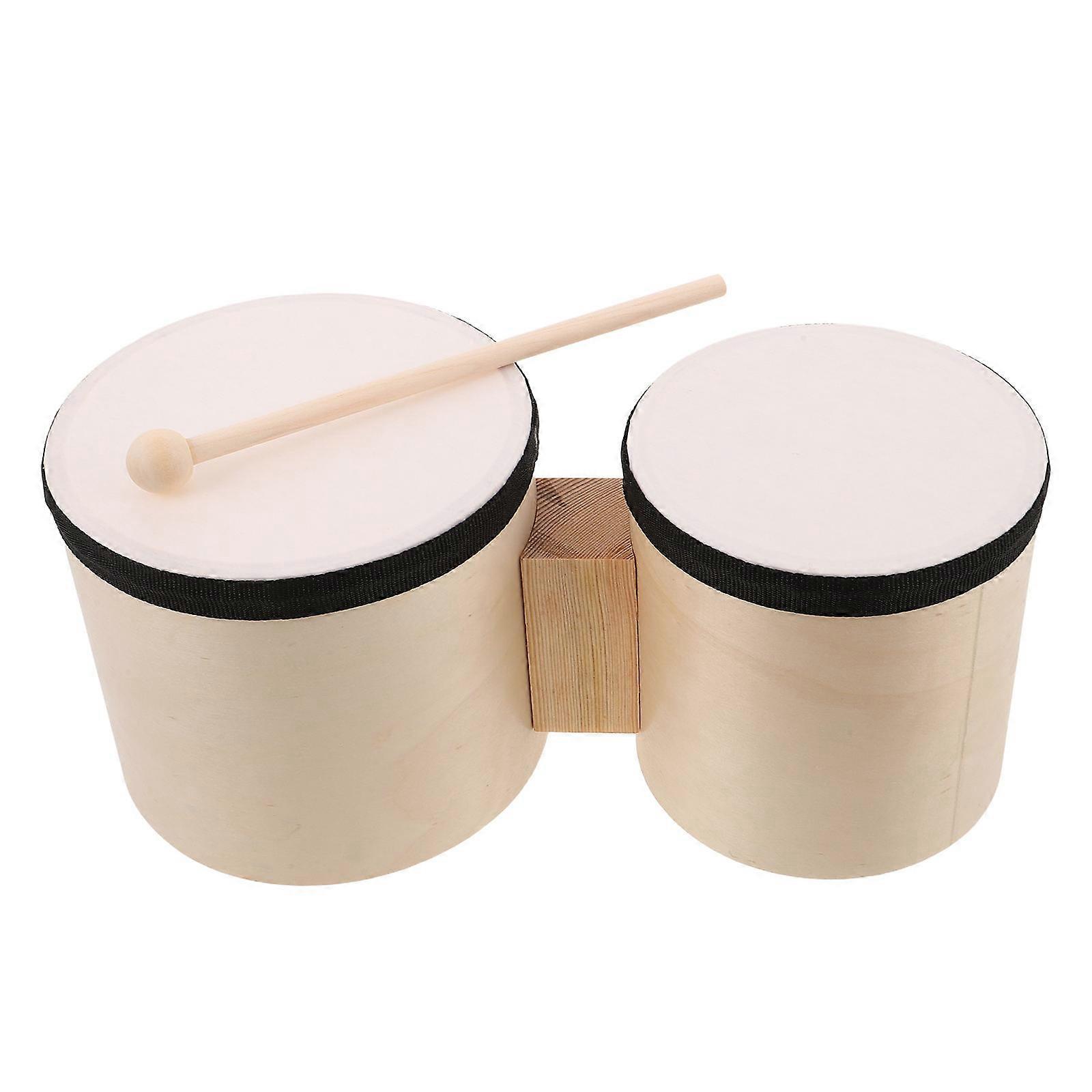 Wooden Percussion Instruments for Music with 1Sets Bongos Drum and Sticks