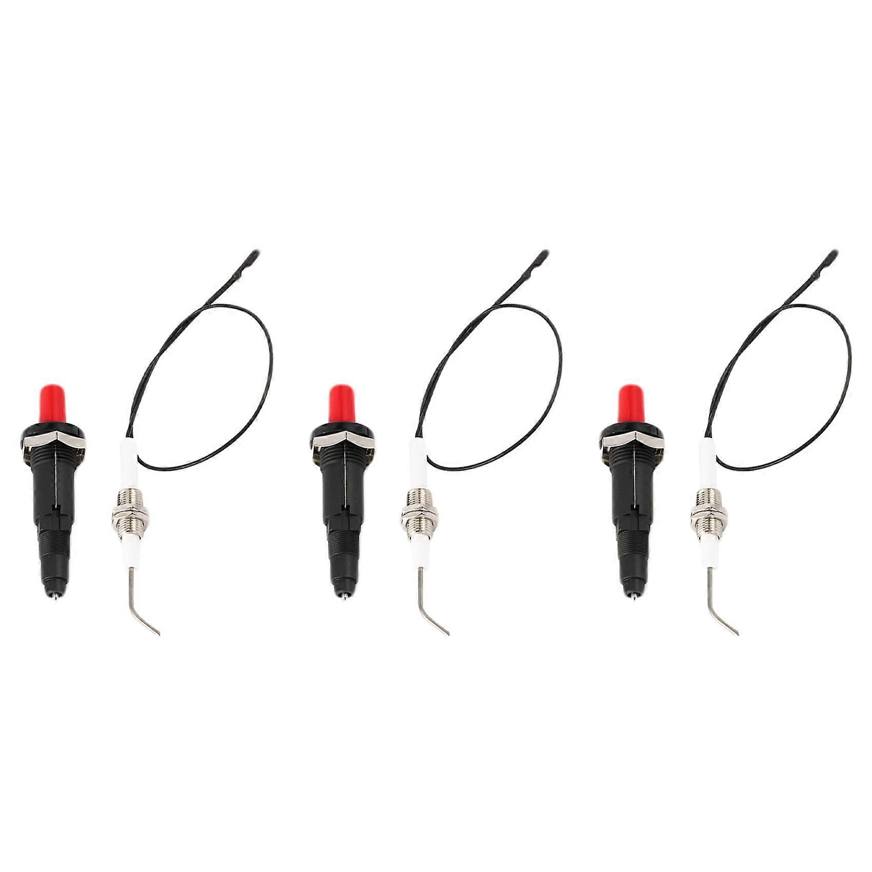 Gas Grill Push Button Kitchen Lighter Piezo Ignition Kit Universal Threaded Plug 3Pcs