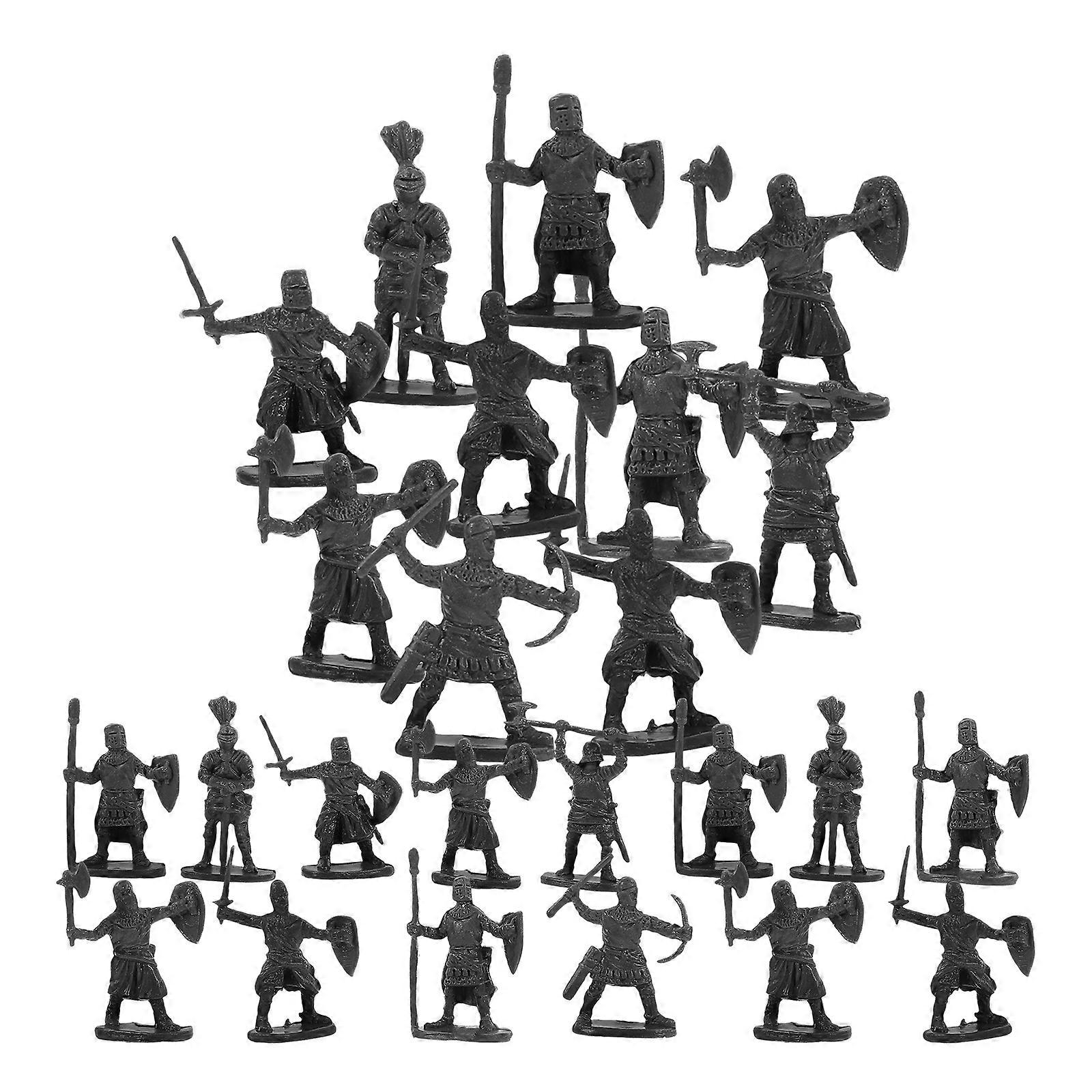 200Pcs Grey Riding Soldier Models for Sand Table Miniature Decoration