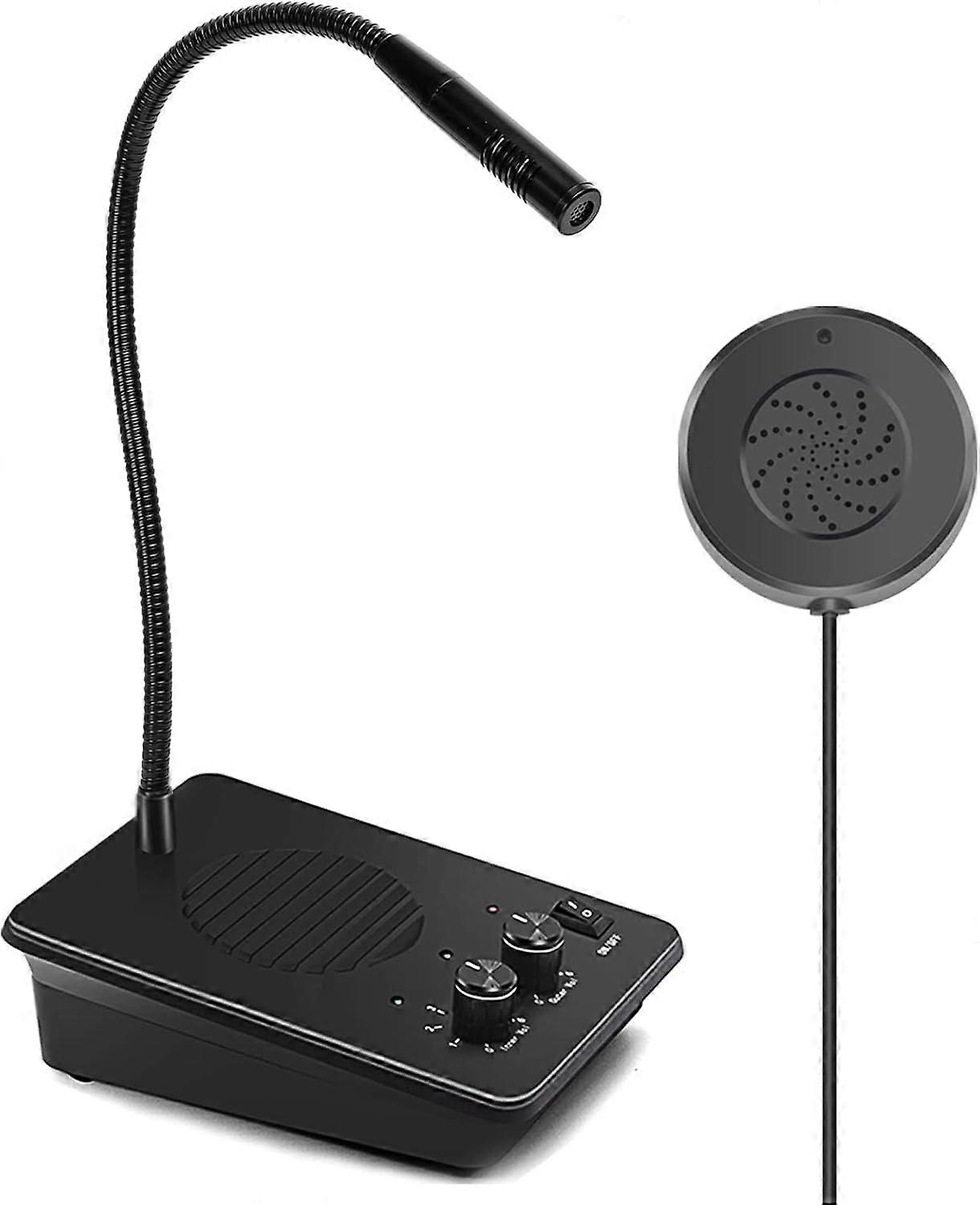 Window Intercom System with Automatic TwoWay Communication, Noise Reduction Audio for Bank Counter, Store, Hotel – 1 Pack