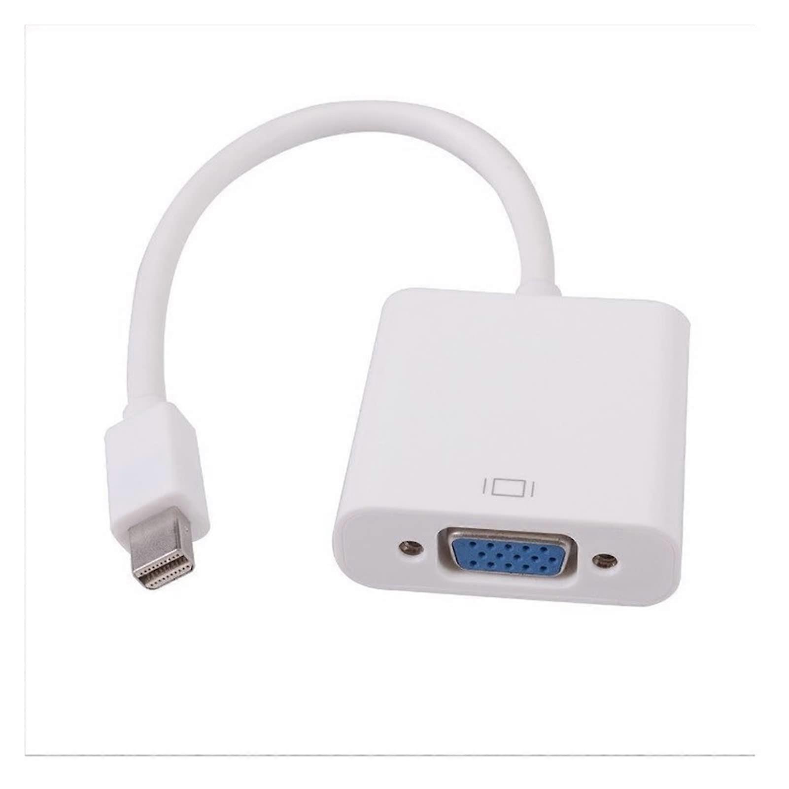 DP To VGA Adapter Cable Mini DisplayPort To VGA DSub Converter 1080P White 25cm Compatible With MacBook Pro Air iMac
