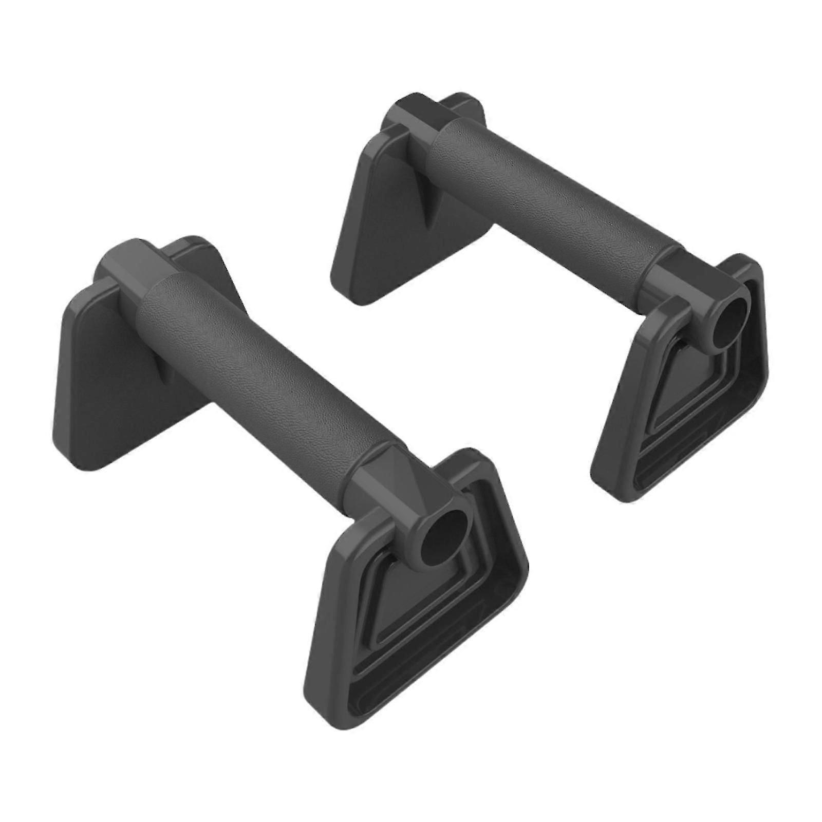 2 stk. push-up-stativer sklisikre push-up-stenger for fitness, gulvtrening, svart