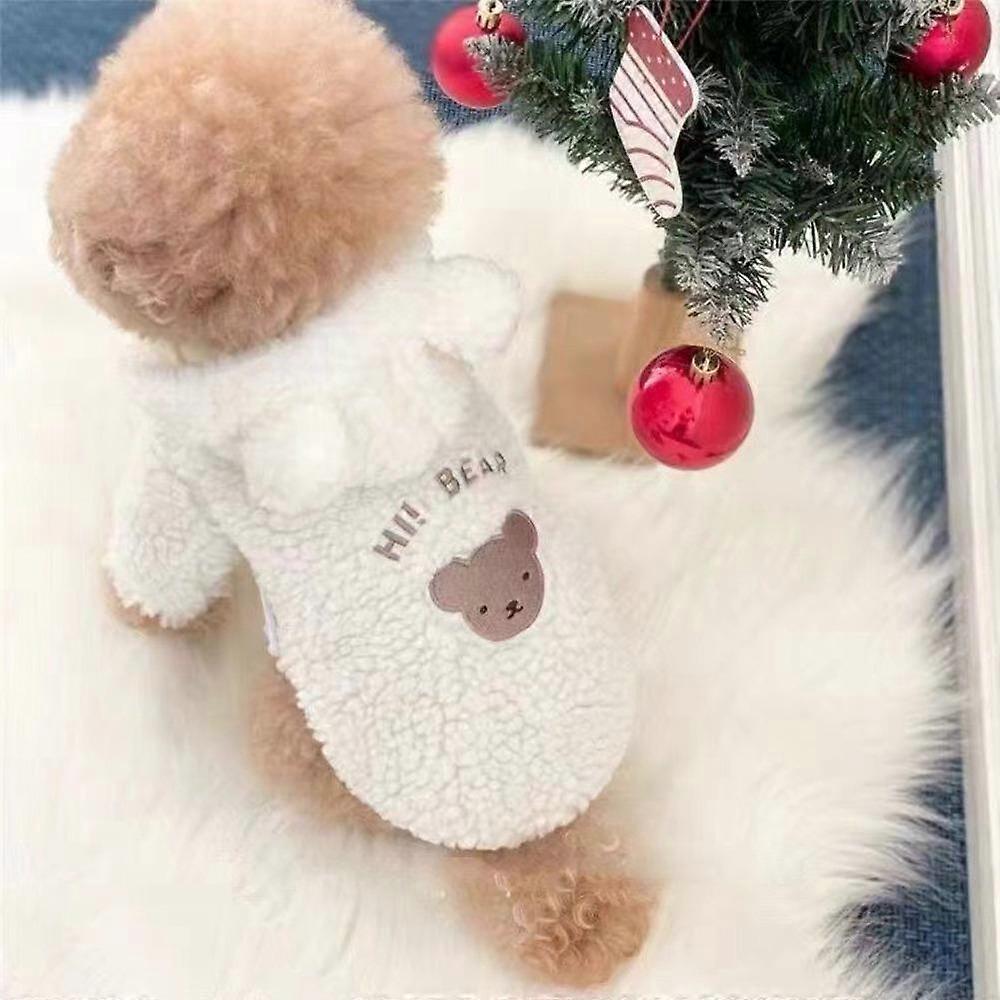 with Hat Cats Coat Jackets Cartoon Bear Pattern Pet Clothes  for Large Small Pet