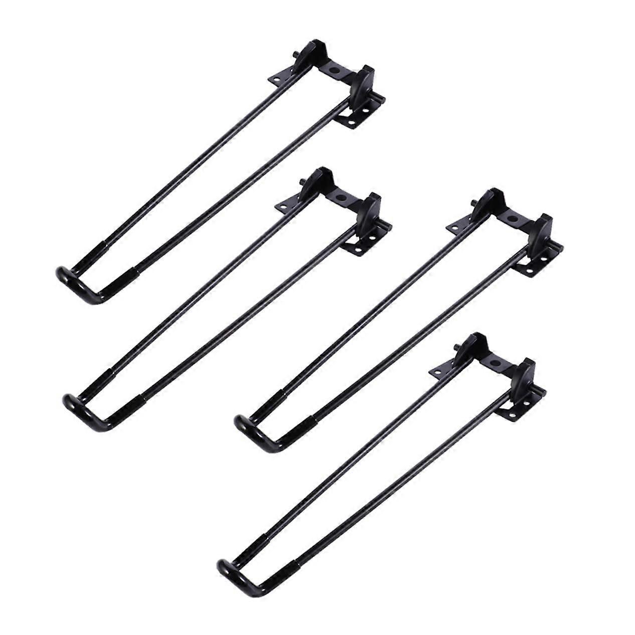 4pcs Folding Metal Table Legs Durable Iron Replacement Supports for Desk Sofa Bed Black
