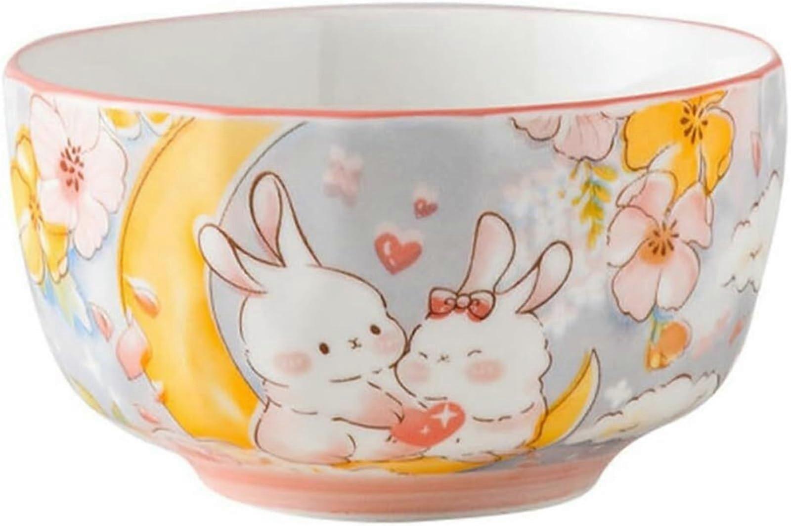 Ceramic Dinnerware Set with Cartoon Design, Microwave Dishwasher Safe, Scratch Resistant Bowls