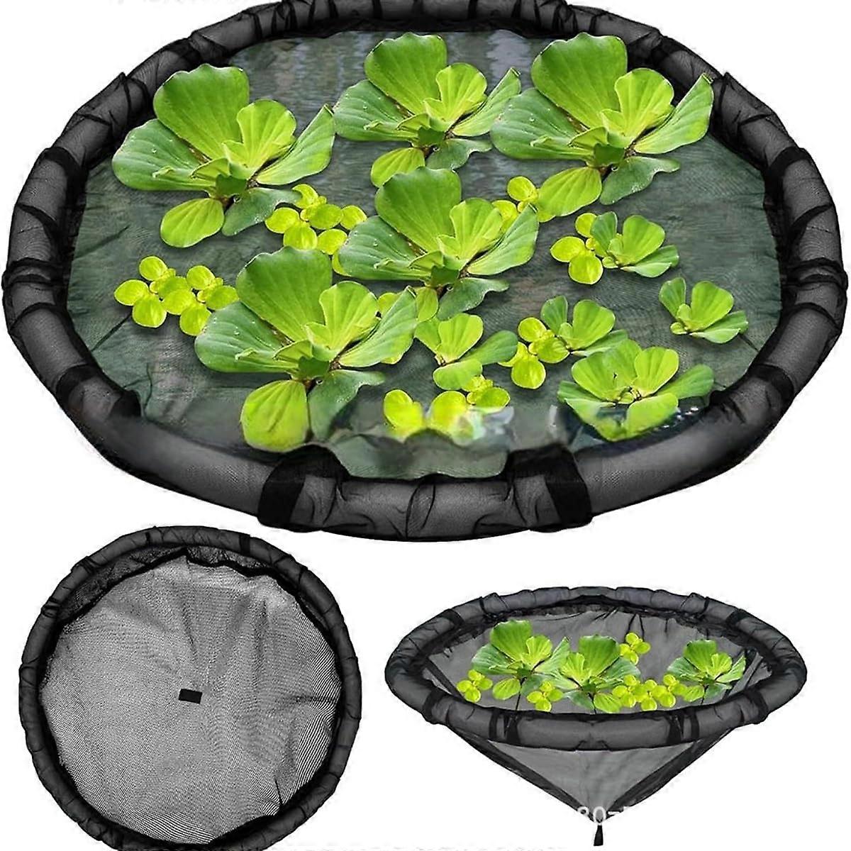 Floating Pond Plant Protector with Lifting Ring, BirdProof Mesh Floating Island Planter 60cm