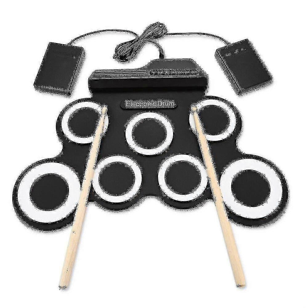 2025 Silicon Drum Set Digital Electronic Roll Up Drum Kit Compact Size Usb 7 Drum Pads