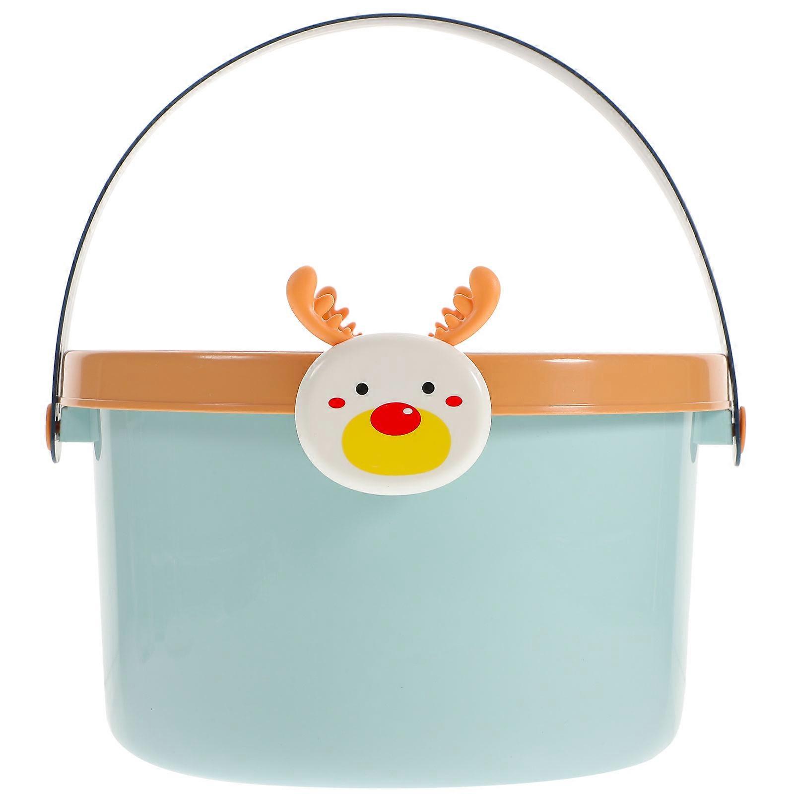 Bucket Organizer Toy Storage Containers Small Bucket With Lid PE Double Layer Structure 1Set