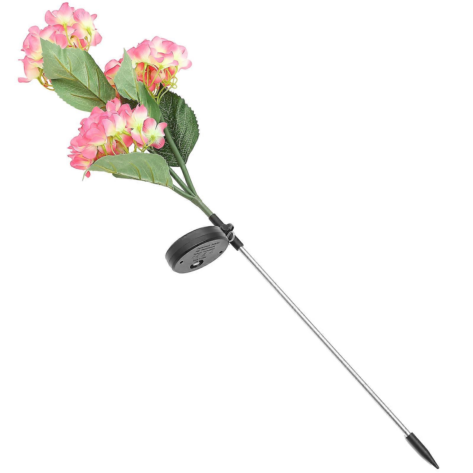 Solar Powered Hydrangea Stake Lamp for Garden Decor Pink Solar Light