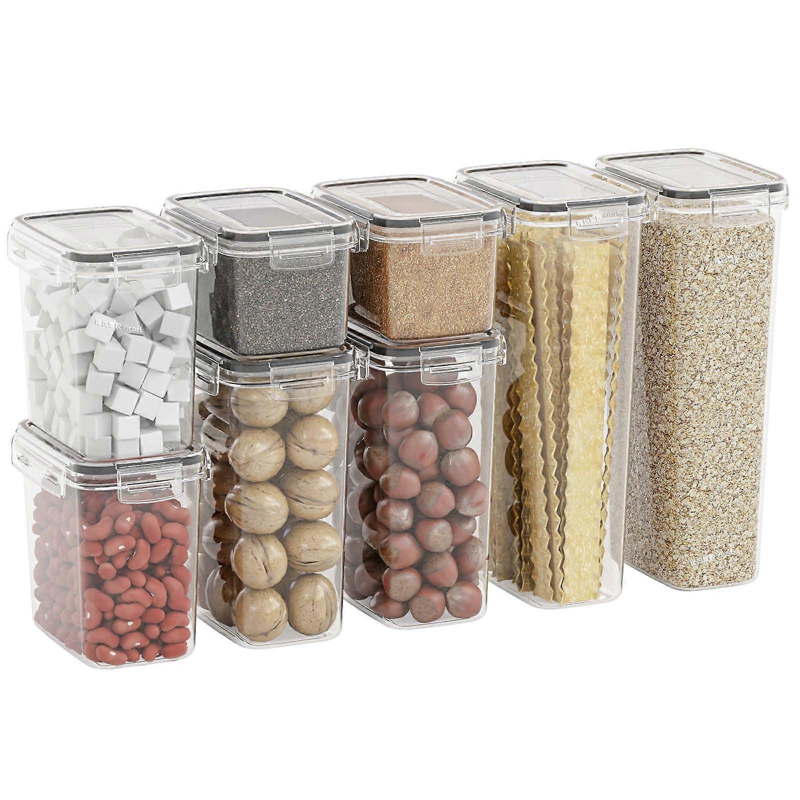 8PCS Airtight Food Storage Containers with Lids, Large BPA Stackable Kitchen Pantry Set