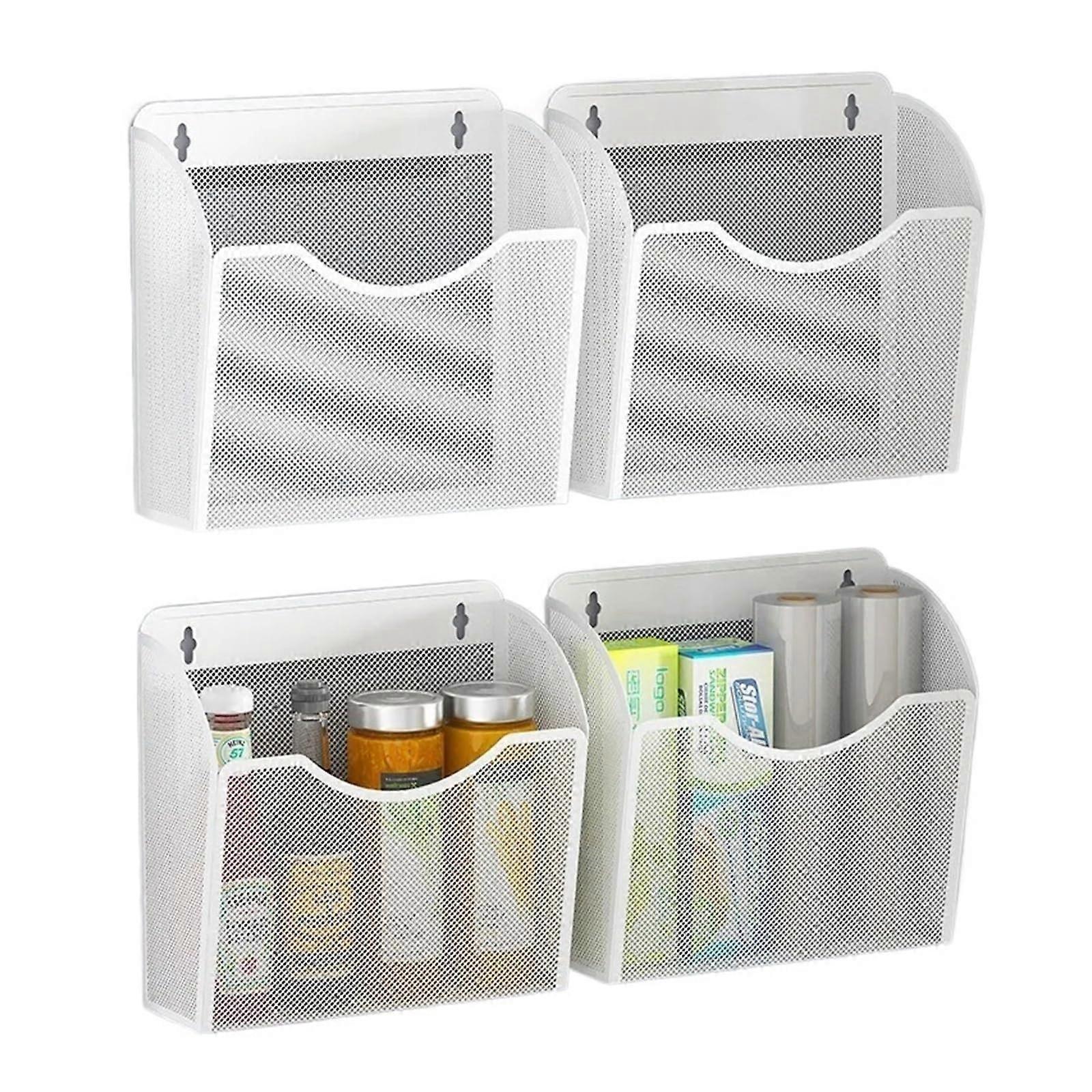 Magnetic Refrigerator Organizer with NoDrill Side Rack for Kitchen Storage, Black SpaceSaving Design