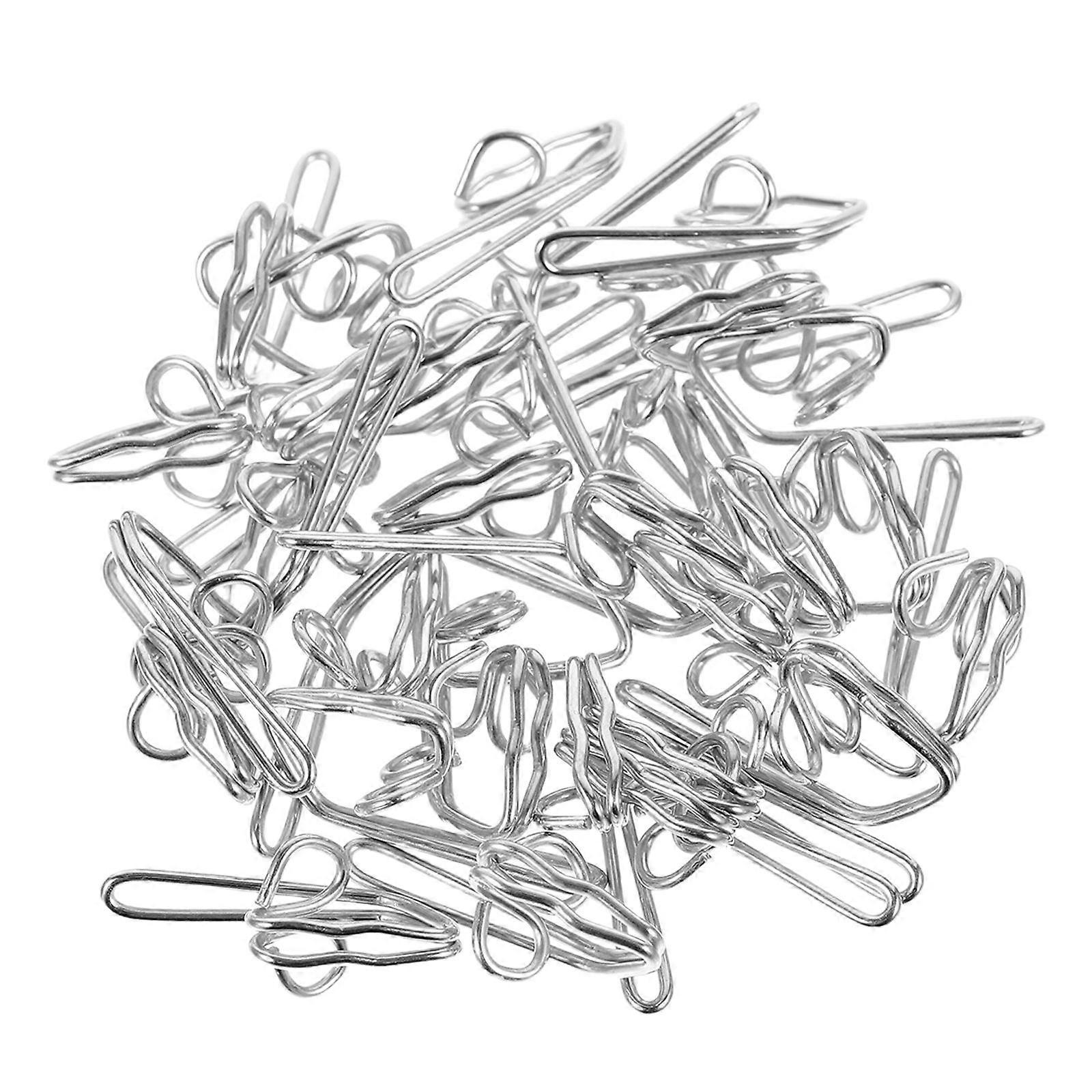 Silver Metal Curtain Hooks for Drapes Secure Hold 30Pcs Pack