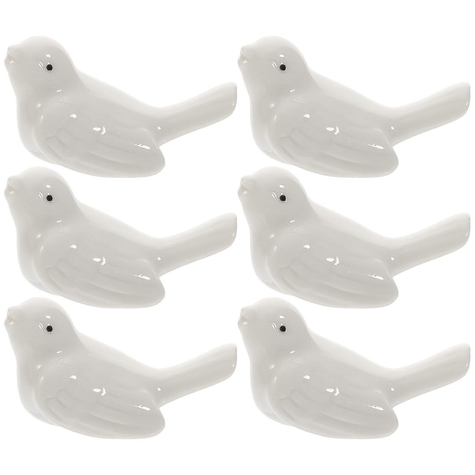 Chopstick Holder Stand Bird Shape Ceramic Restaurant Owners 6Pcs