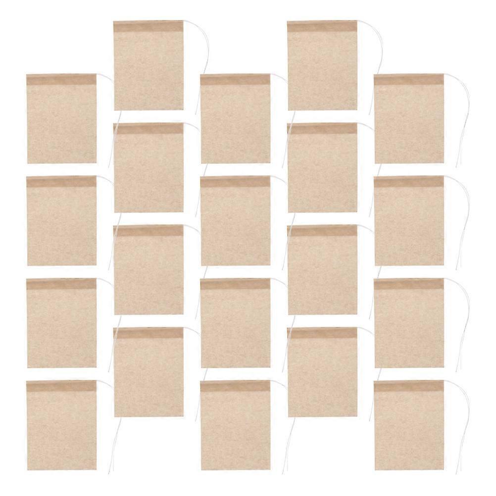 Disposable Drawstring Tea Leaf Filter Bags for Loose Tea 100Pcs Light Brown Paper
