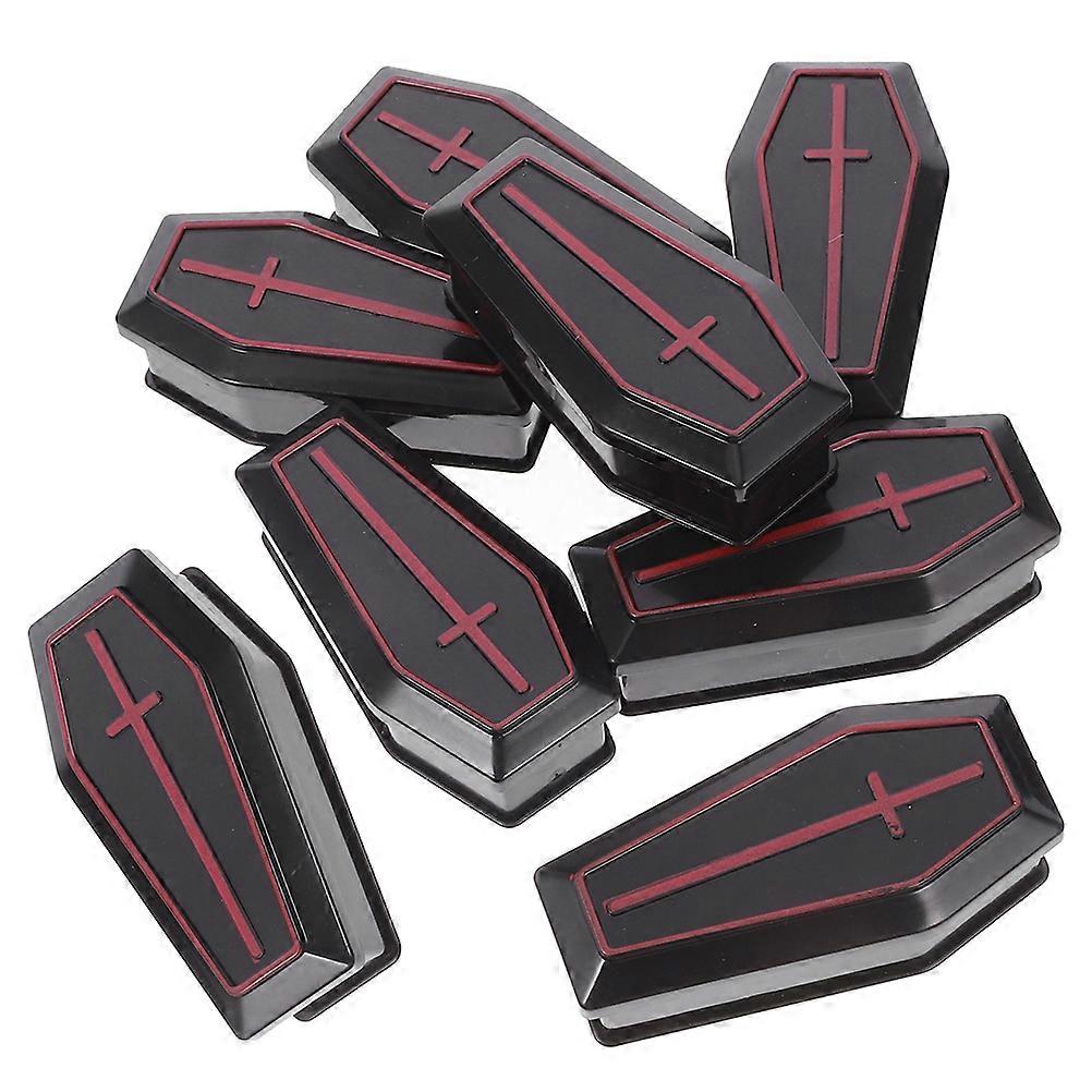 Halloween Miniature Coffin Box for Tabletop Decor 144Pcs Plastic Boxes