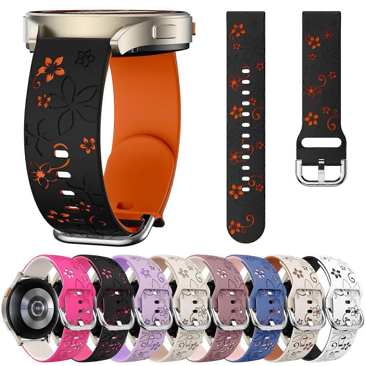 Dual Color Engraved Silicone Watch Band