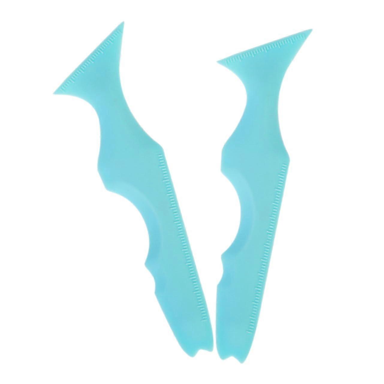 Reusable Silicone Eyebrow and Eyeliner Stencil Guide for Precise Shaping Makeup Tool 2pcs Blue