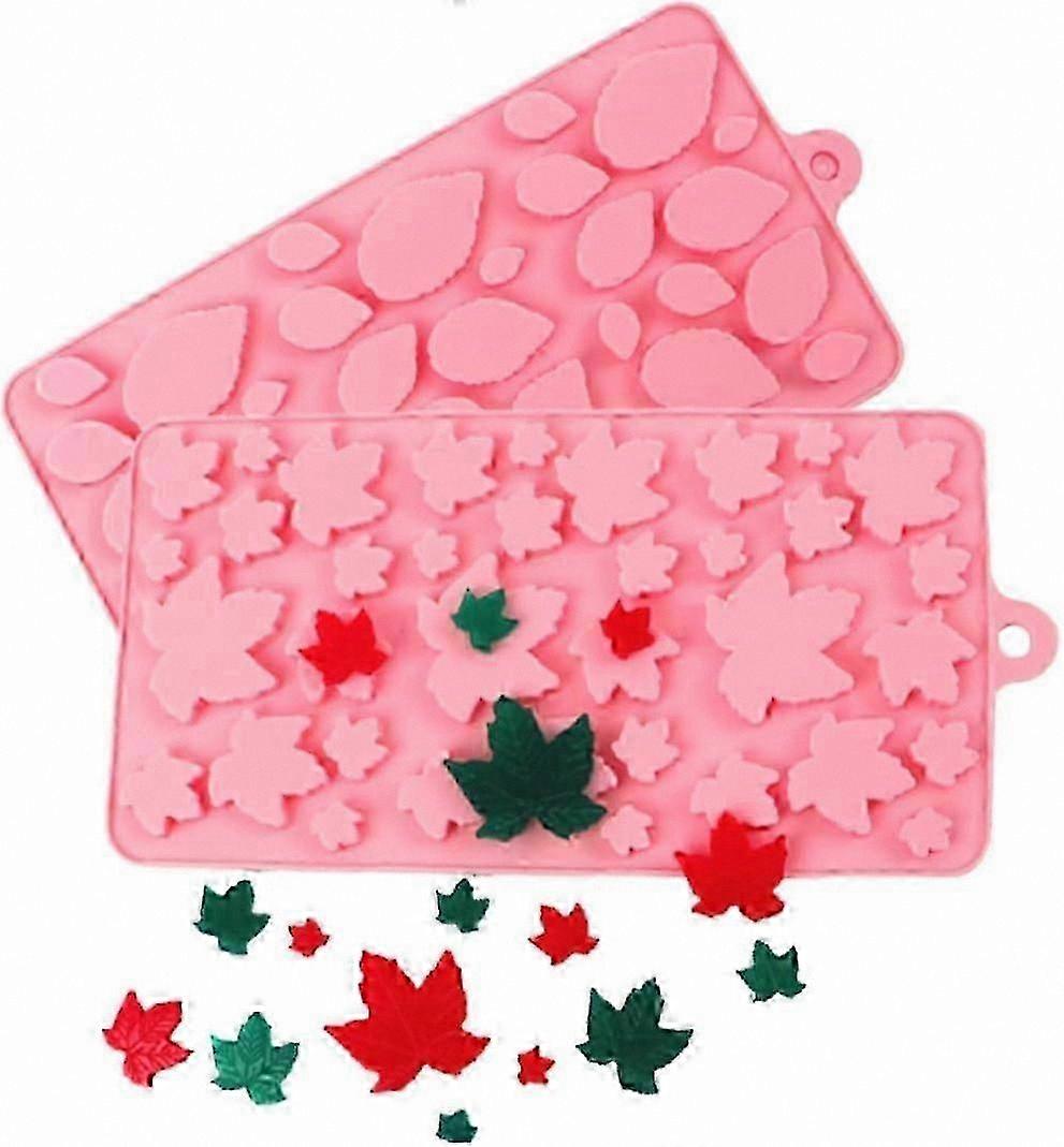 2-Pack Silicone Leaf Molds for Candy, Chocolate, and Cake Decorating