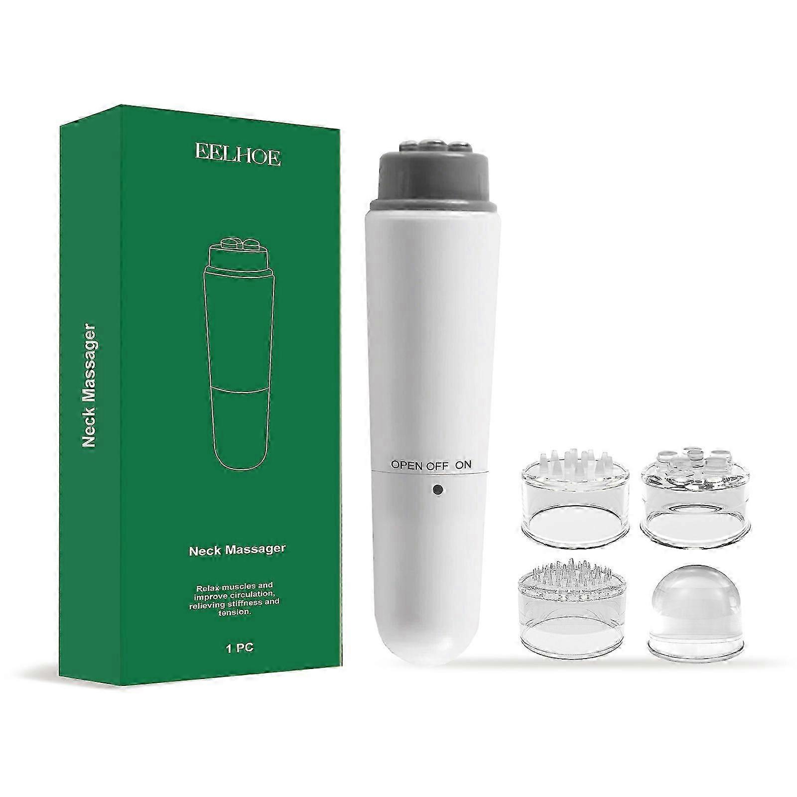 Portable Neck Massager with 5 Interchangeable Heads  Relieve Tension