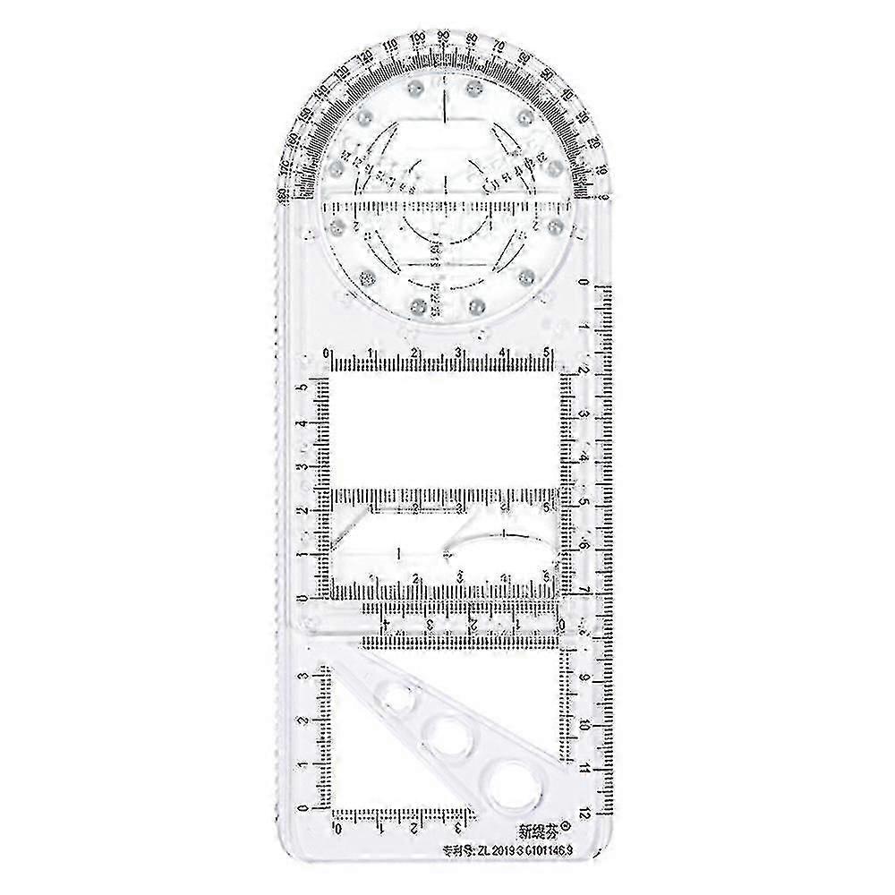 Multifunction Drawing Ruler Mathematics Geometric Measuring Teaching