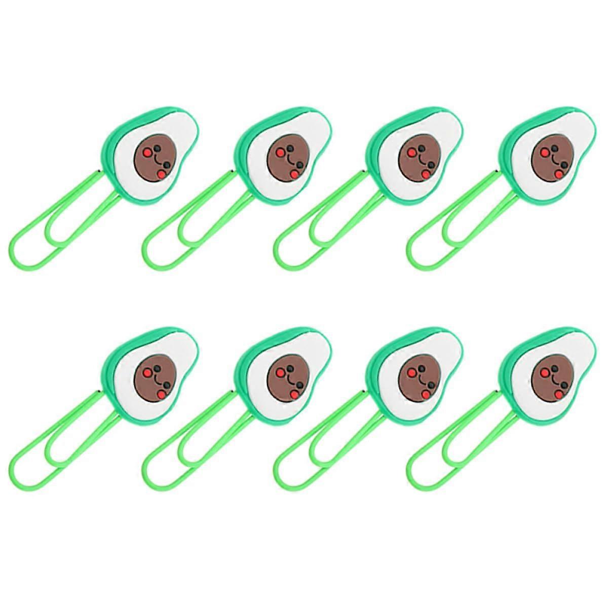 8pcs Cute Fruit Shaped Paper Clips with Avocado Design for Office School Documents and Files