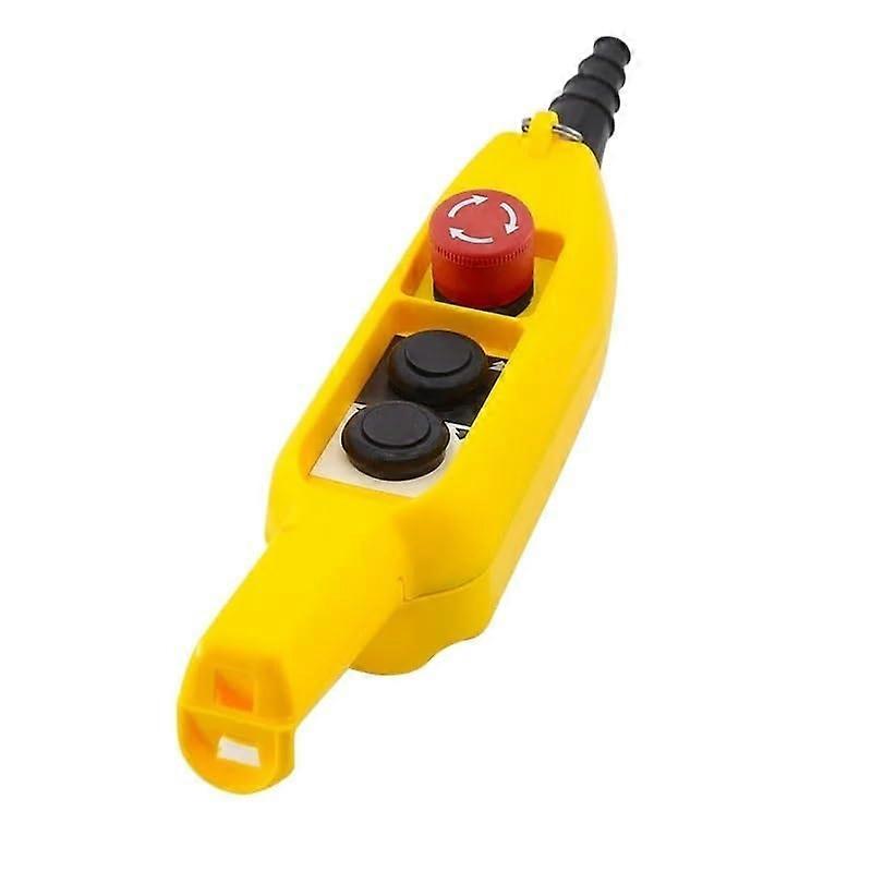 Crane Pendant Control Station with Dual Speed and Emergency Stop, Rainproof Hoist Push Button Switch