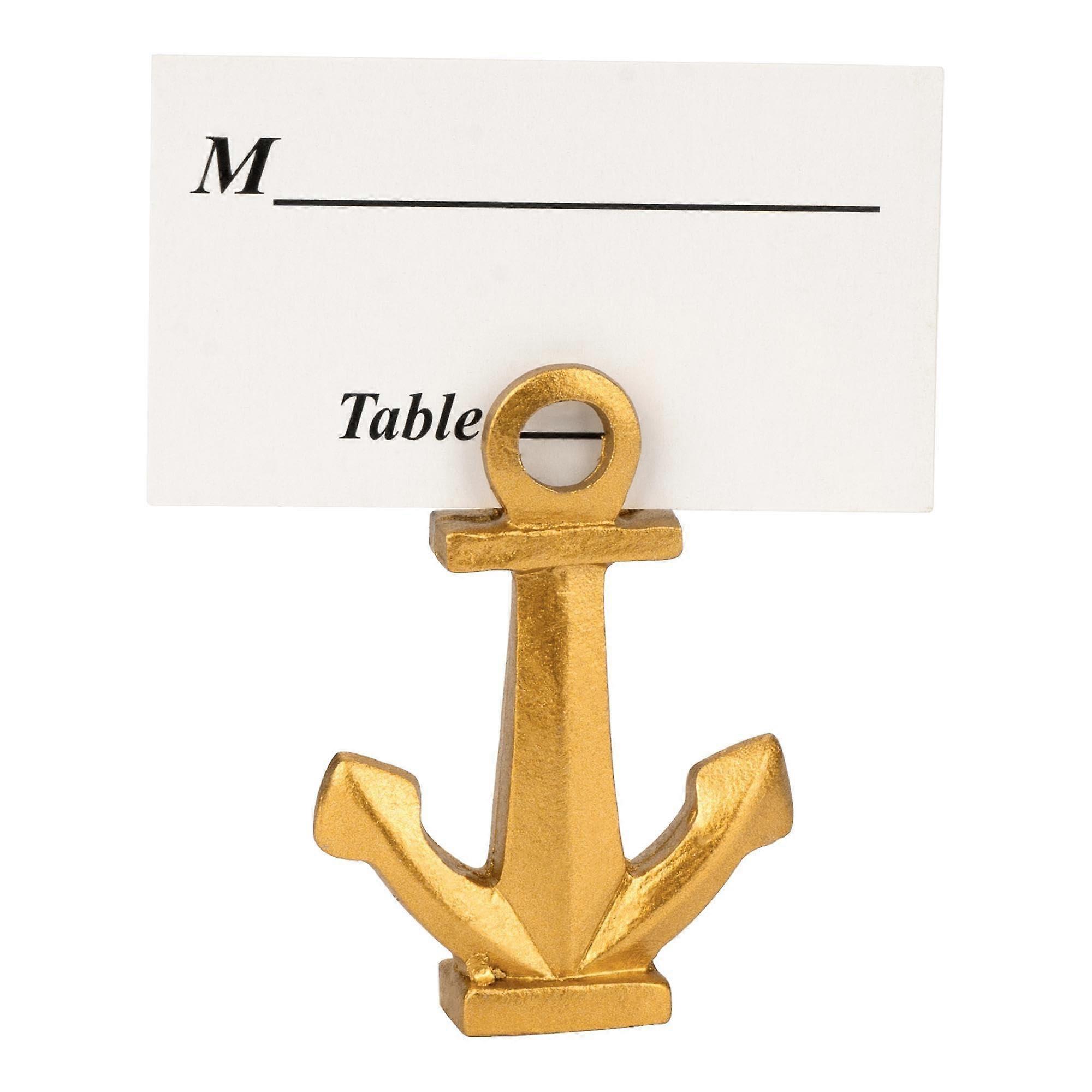 6Pack Gold Nautical Anchor Place Card Holders for Wedding Table Numbers and Versatile Display