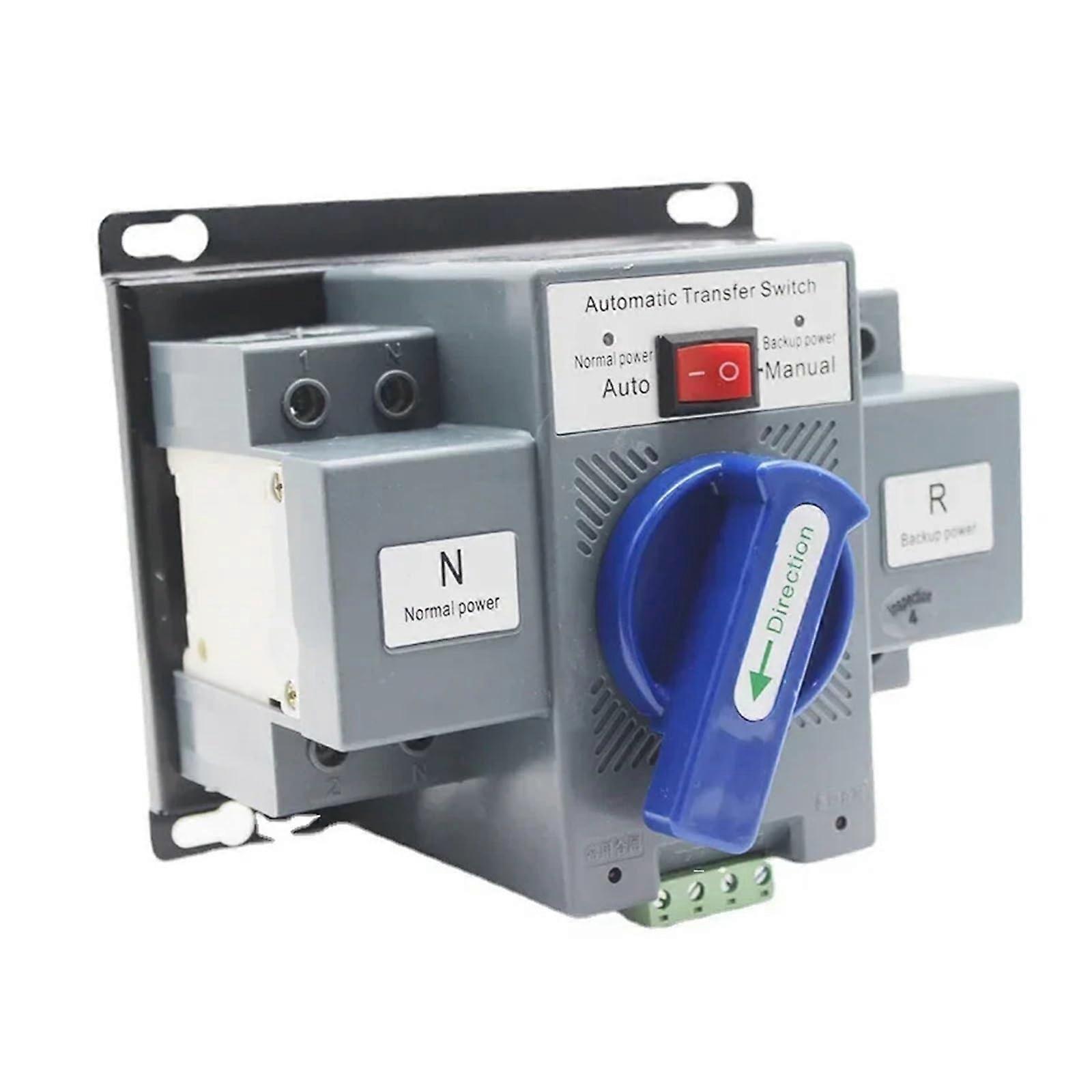220V Mini Dual Power Automatic Transfer Switch 2P 32A 63A for Home Generator Backup System