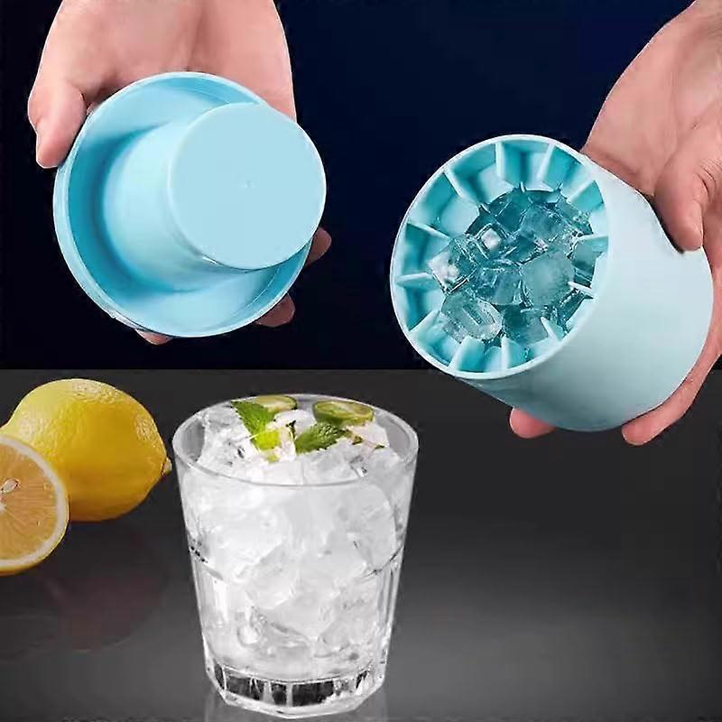Silicone Ice Cube Maker Cup Easy Release Food Grade Cylinder Tray for Freezer Space Saving