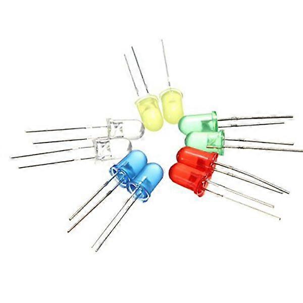 100pcs 5 Colors 5mm Round Superbright Emitting Diode LED Lights