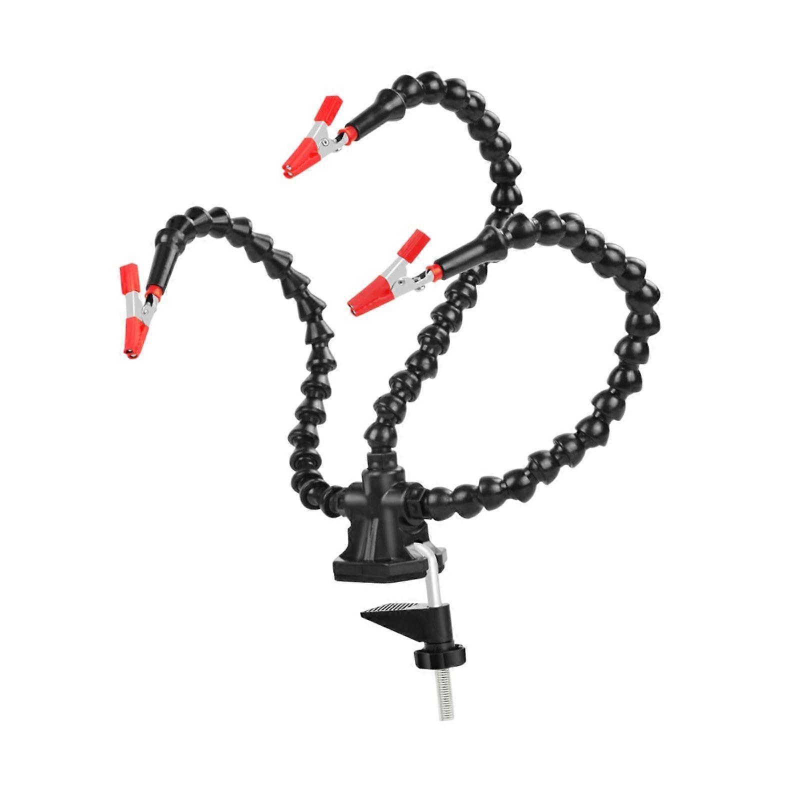 Soldering Helping Hands with 360° Rotating Clips, Adjustable Table Clamp PCB Holder, 3 Flexible Arms