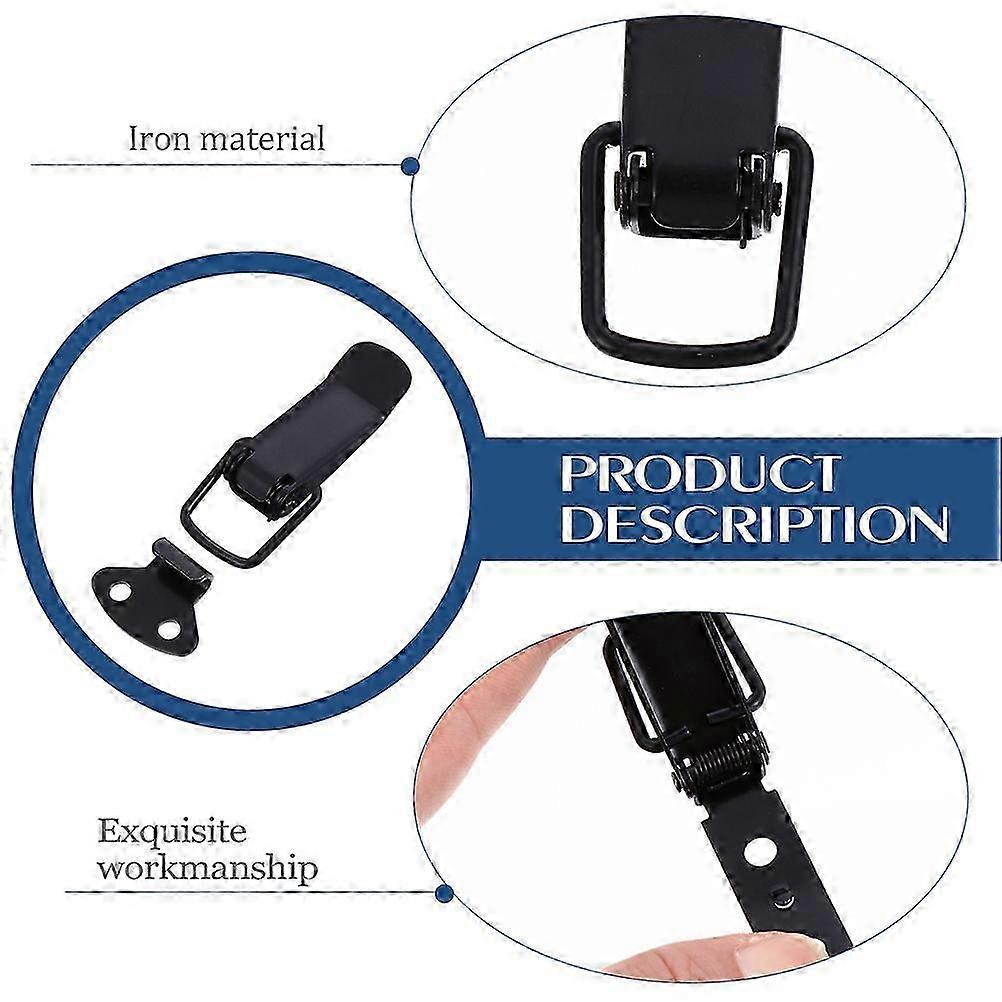 Stainless Steel Spring Loaded Toggle Latch Black for Locking Use 6Pcs