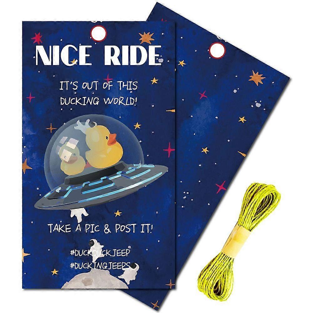 50pcs Paper Card Greeting Card Duck Theme Card Rectangle Space Theme Pattern 87.5x50mm