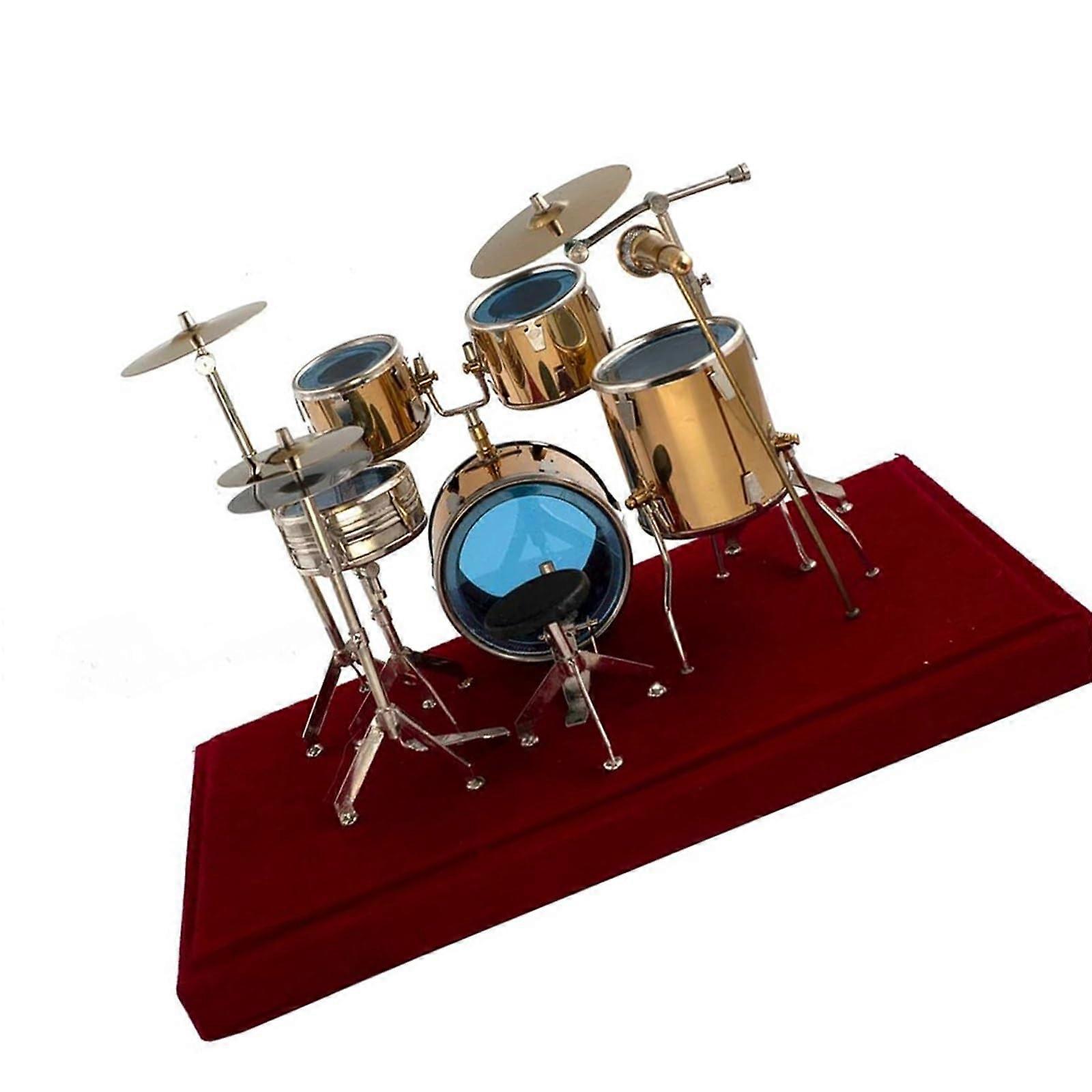Miniature Jazz Drum Kit Model with Accessories, 24x15x16cm Compact Storage Box Decor