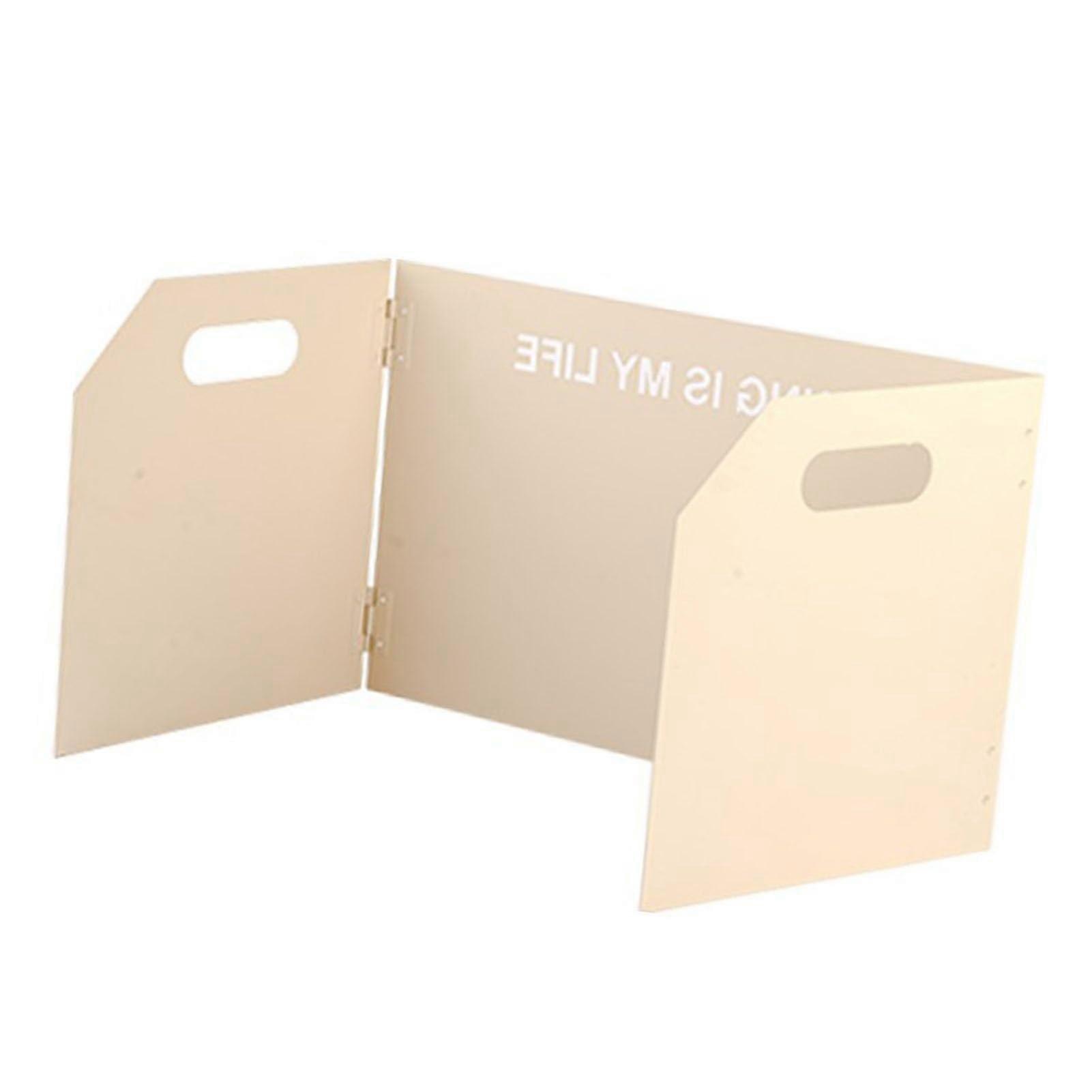 Camping Stove Windscreen TriFold White, Durable Metal Foldable Design for Efficient Wind Blocking and Outdoor Cooking