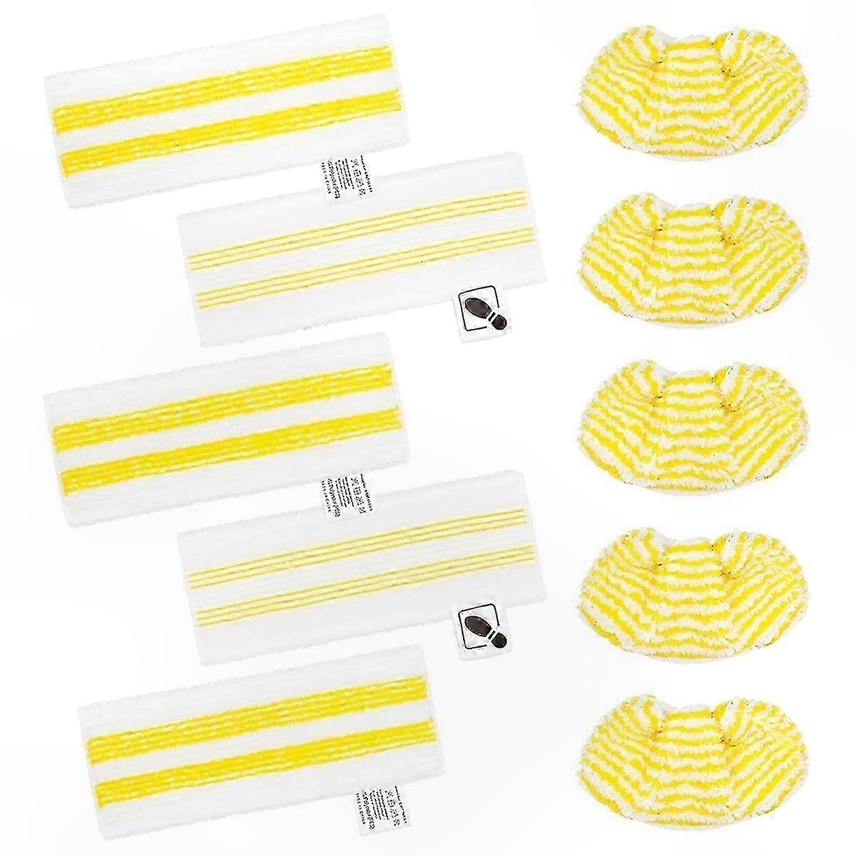 10-Pack Microfiber Cleaning Pads for Steam Mops and Hand Nozzles