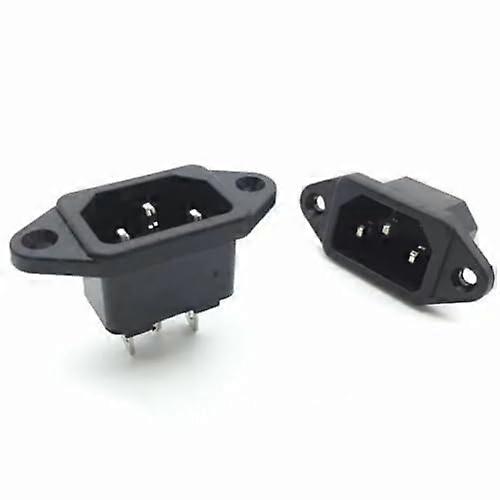 IEC320 C14 Panel Mount Power Socket AC 250V 10A 3 Pin Screw Terminal Connector 5Pcs
