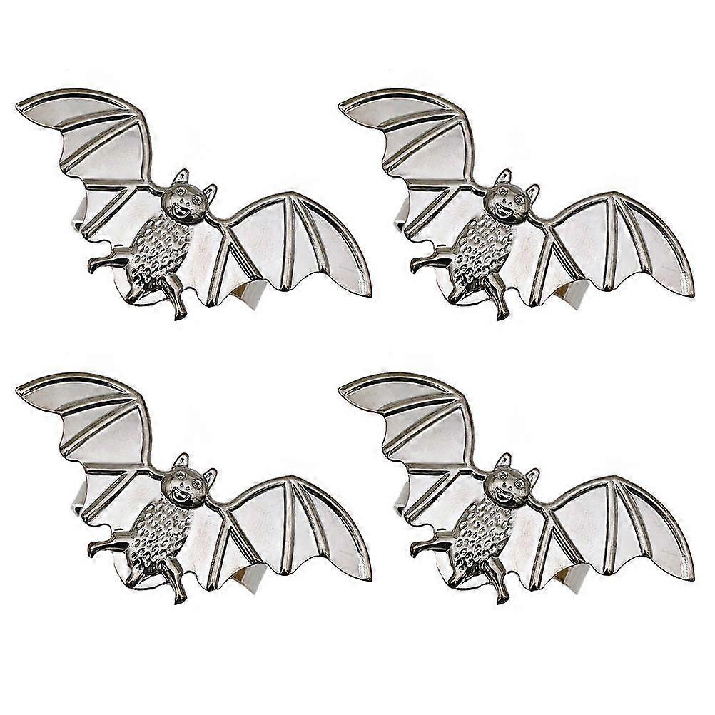 Halloween Napkin Rings Bat Shaped Table Setting Decor Party Serviette Ring 4Pcs