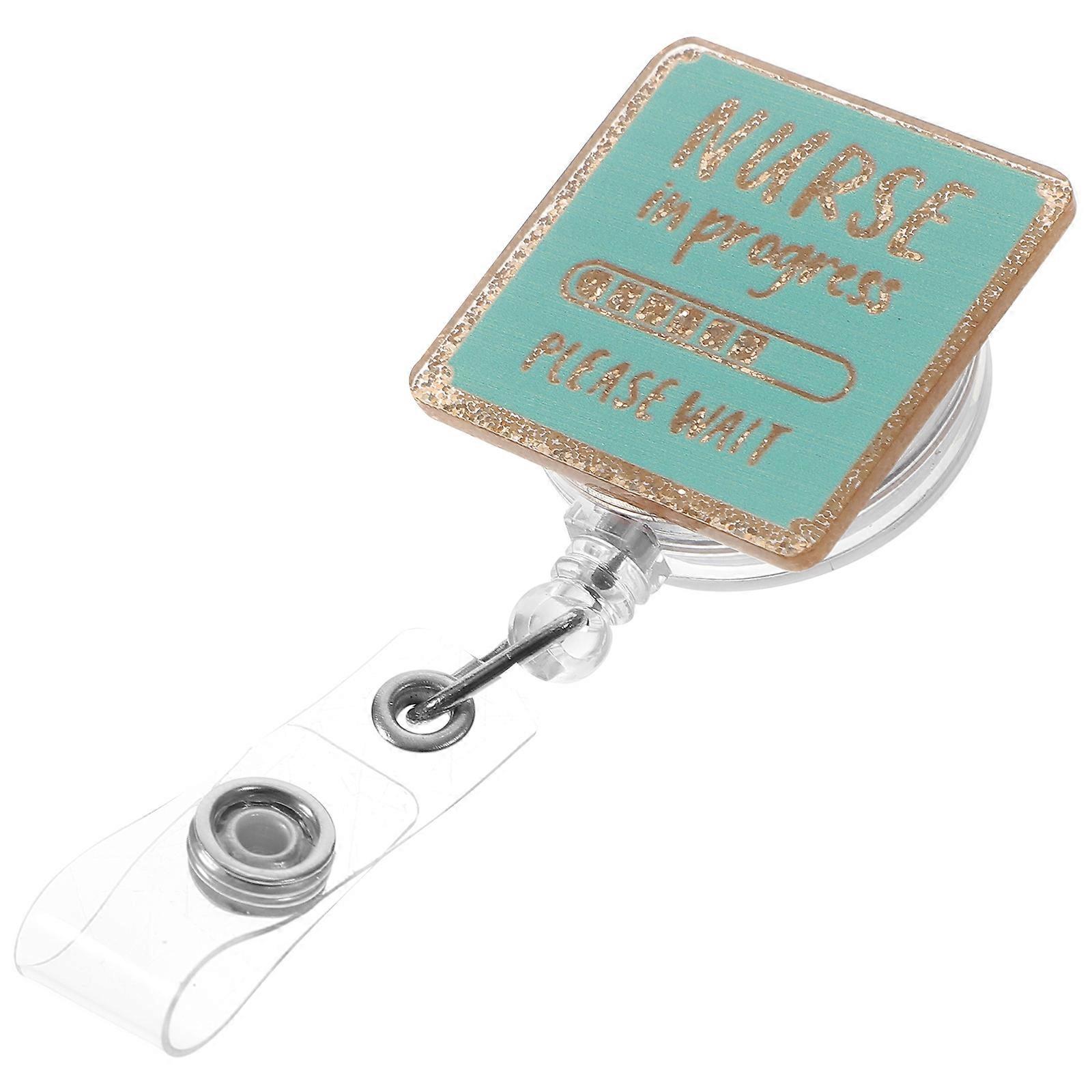 Multi-Function Retractable Badge Reel For Doctors Employees Nurses Lightweight Square Shape 1Set