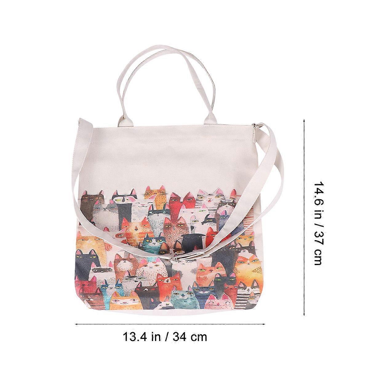 Fashionable Cat Messenger Bag For Students Casual Outings Rectangular Design 1Pc