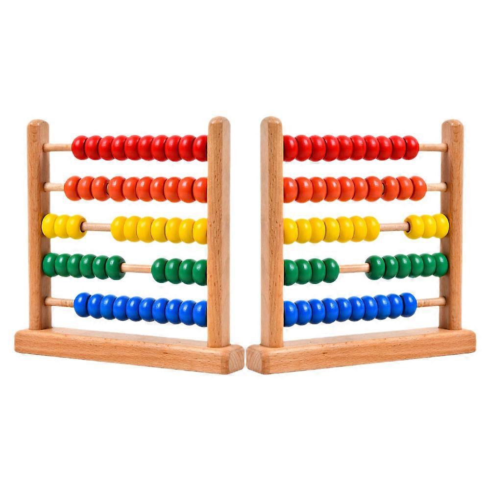 Kids Wooden Abacus for Math Learning 10Pcs Counting Frame