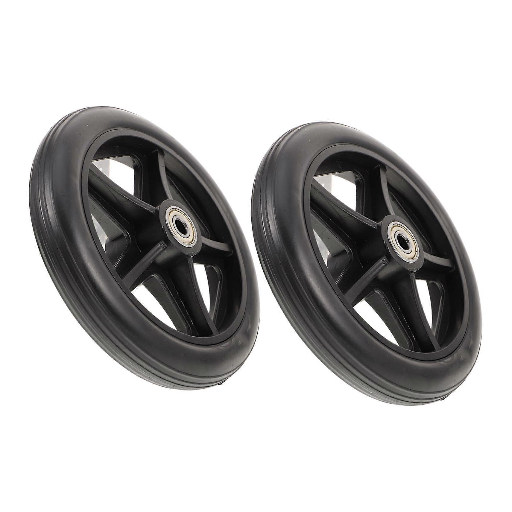 2pcs Wheelchair Front Wheels  Load Capacity Quiet Replacement Caster Wheels Black